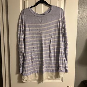 Purple & White Stripped Sweater